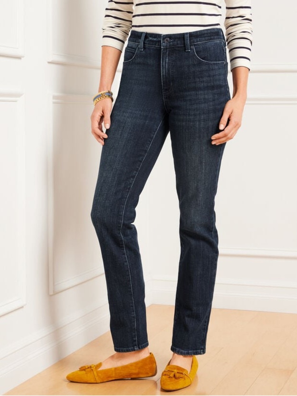 Talbots Dark Florence Straight-Leg Jeans EUC - size 8 petite